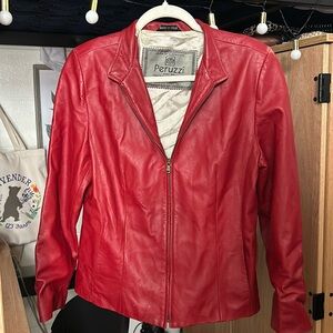 Vintage Red leather jacket.